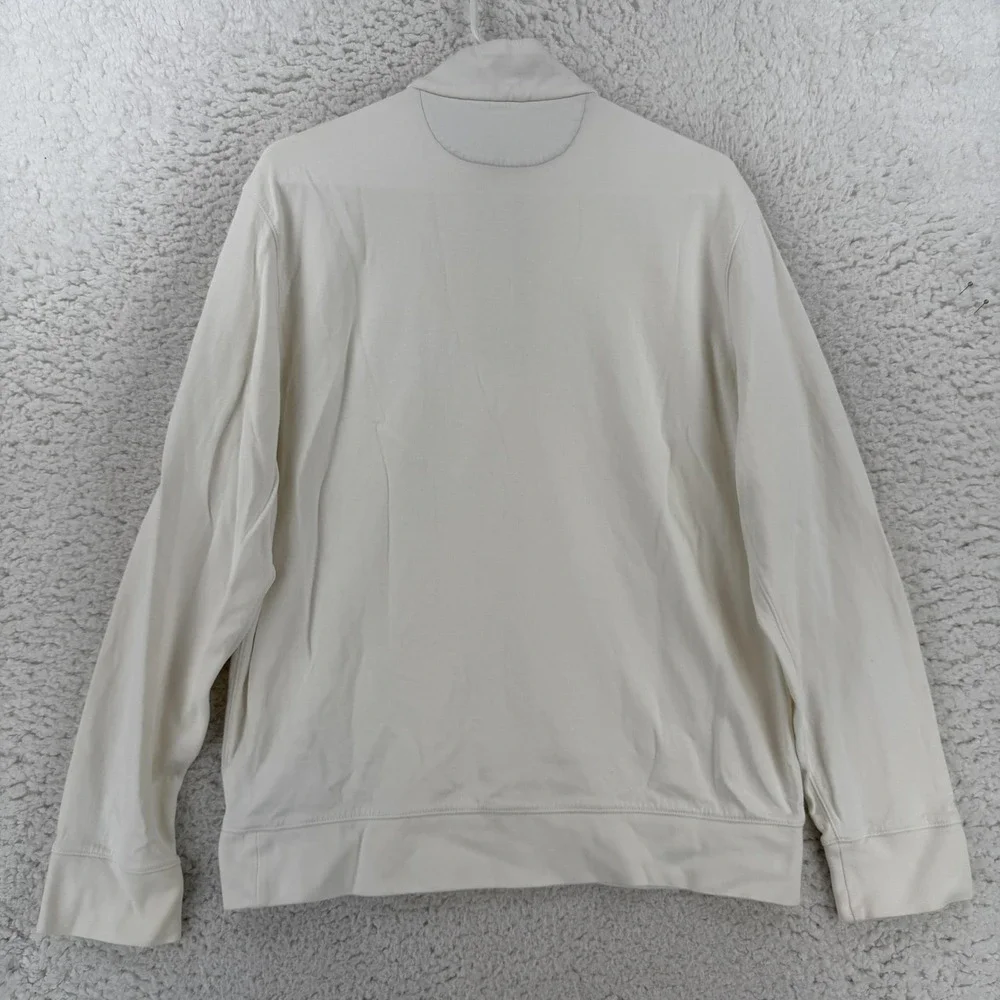 Polo Ralph Lauren 1/4 Zip Sweatshirt Mens Large White Mock Neck Pullover Logo